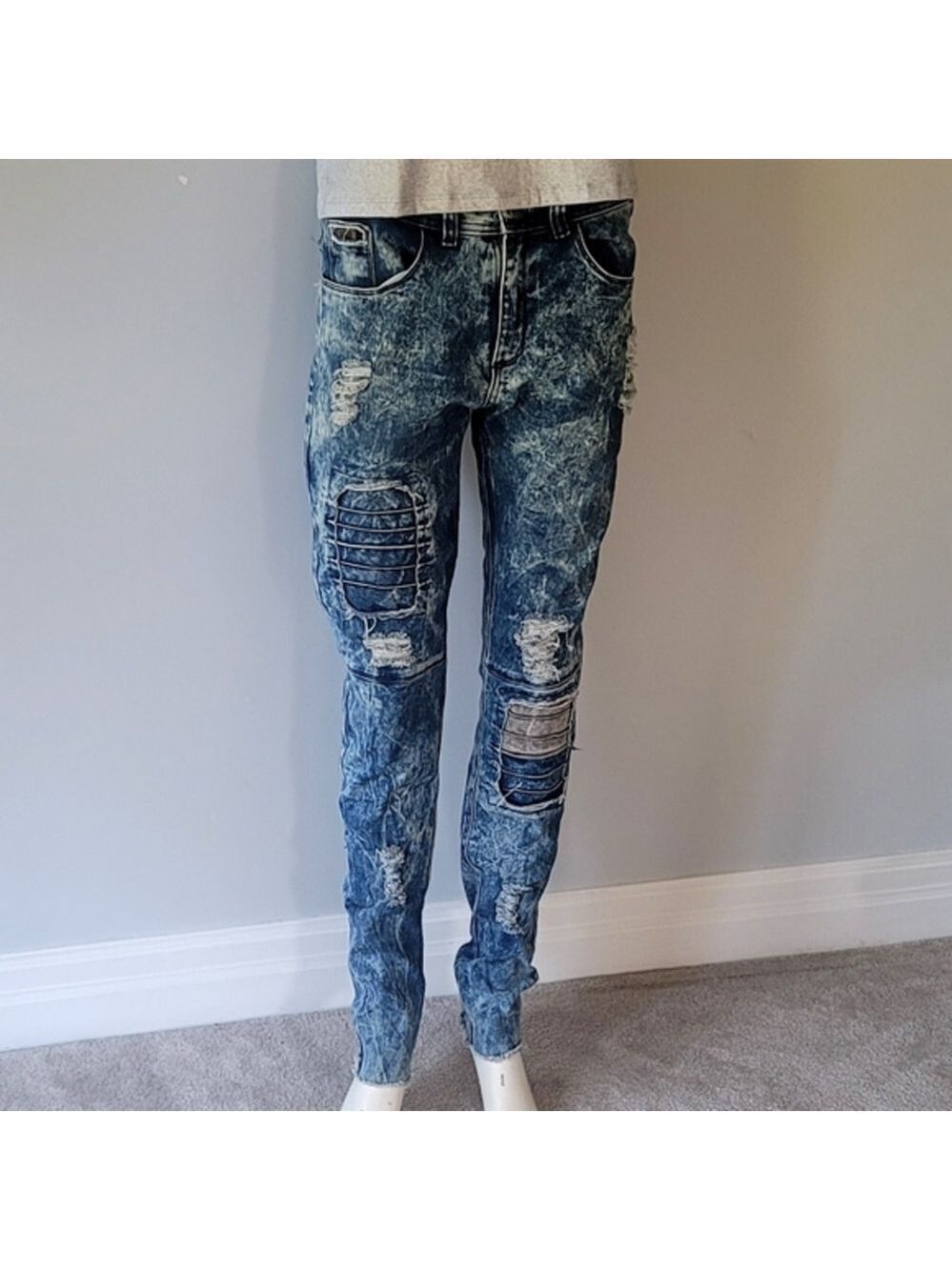 Power of Diesel Denim Destroyed Slim Skinny-Fit Jeans Size 28 - Picture 2 of 12